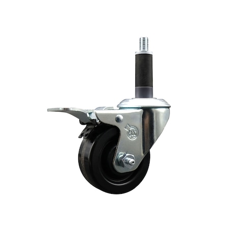 Service Caster 3'' Phenolic Swivel 1'' Expanding Stem Caster Total Lock Brake SCC-EXTTL20S314-PHS-1